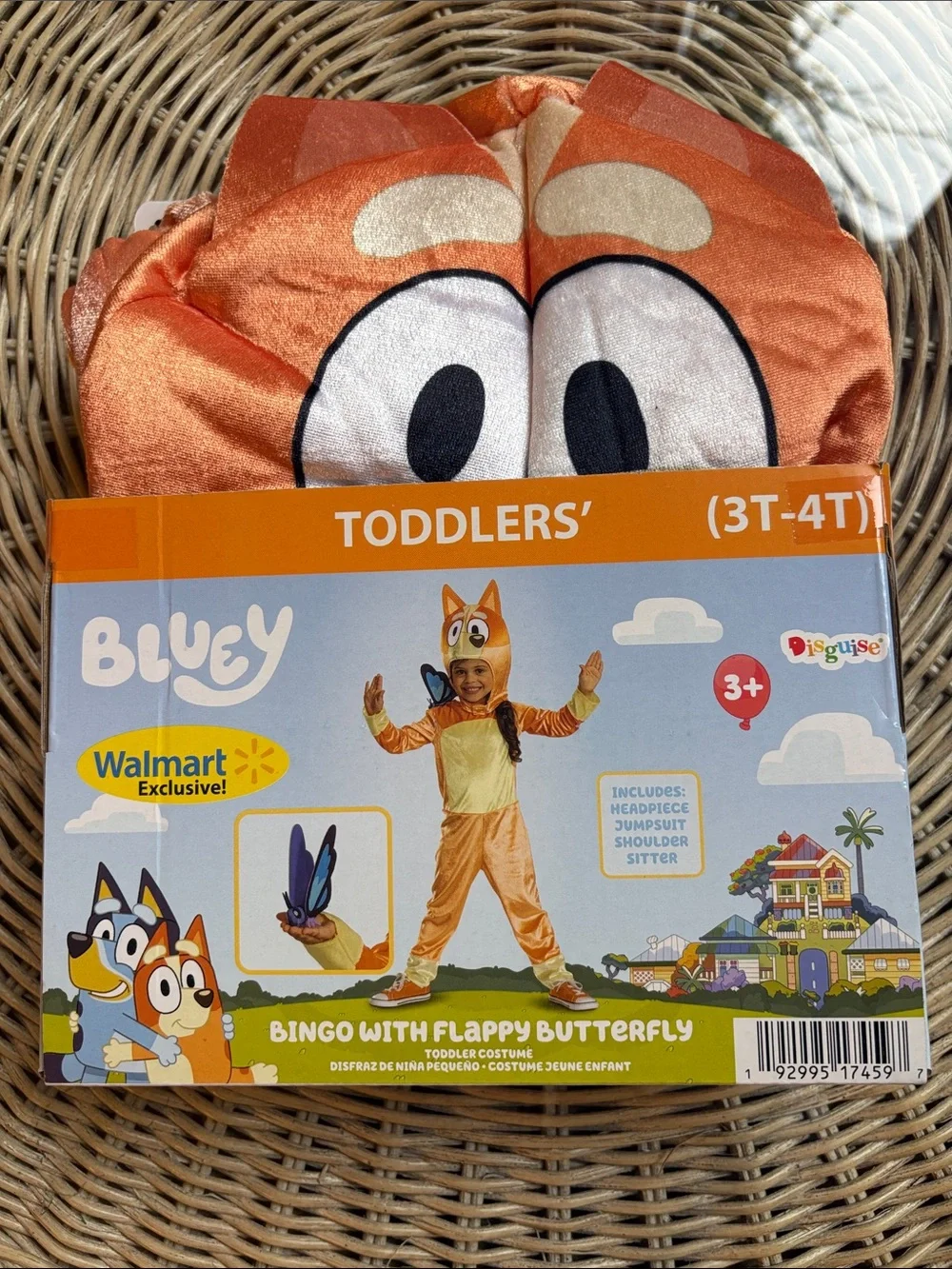 NWT Bluey Bingo with Flappy Butterfly Halloween Costume,  SZ:  3T-4T